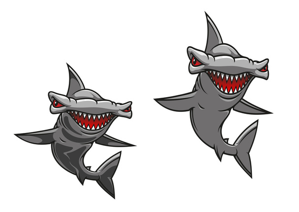 καρχαρίας ψάρια σφυρί - Διάνυσμα, εικόνα