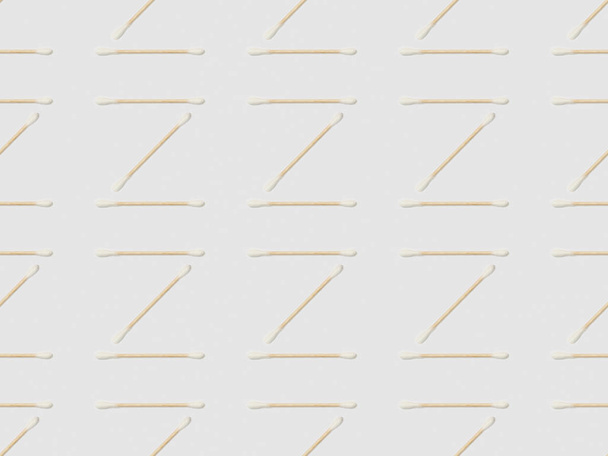 ear sticks on grey background, seamless background pattern - Photo, image