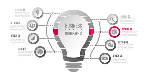 Concepto de infografía gris con iconos de negocios. Vector
 - Vector, imagen