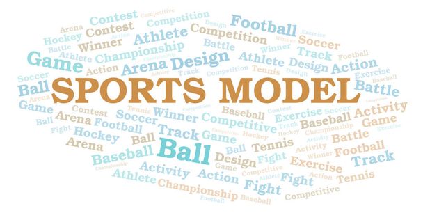 Nube de palabras modelo deportivo. Wordcloud hecho solo con texto
. - Foto, Imagen