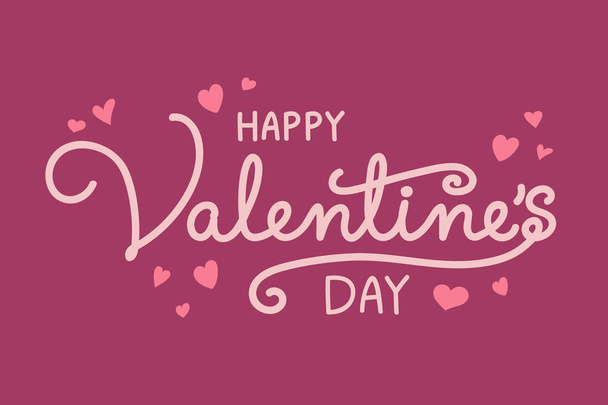 Vintage Valentine's Day card with cute hand drawn hearts. Vector - Vettoriali, immagini