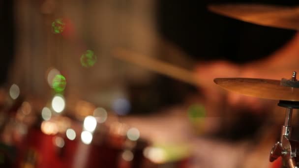 Musicians playing drums at a party. Close-up. Playing drums. - Footage, Video
