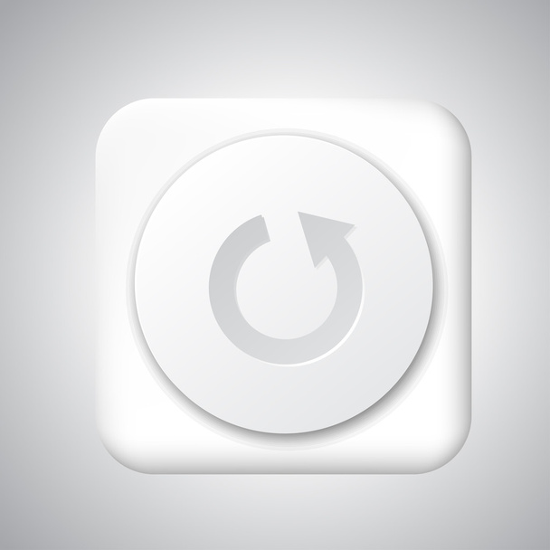 White plastic repeat button - Vetor, Imagem