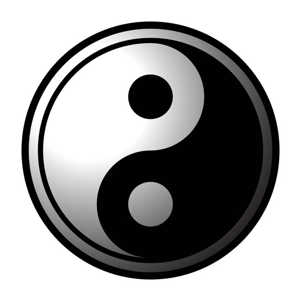 ein Yin und Yang Icon Design isoliert auf weißem Hintergrund - Vektor, Bild