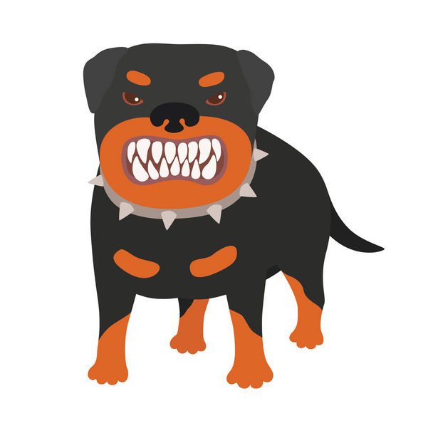 Illustration of a really vicious and evil looking dog. - Vetor, Imagem