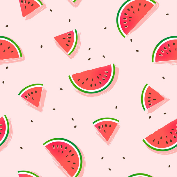 Watermelon slices vector pattern. - Vector, Image