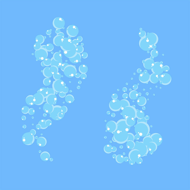 Flying bubbles of soap suds Flat vector - Vector, Image