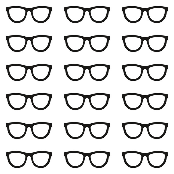 Σύνολο των γυαλιών. Χωρίς ραφή πρότυπο με τα γυαλιά. Εικονογράφηση διάνυσμα - Διάνυσμα, εικόνα