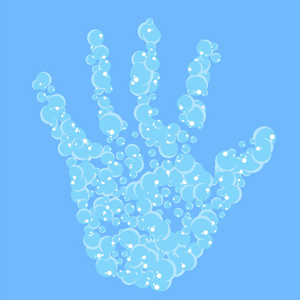 Manojo de cincos con burbujas voladoras de jabón suds vector plano
 - Vector, imagen