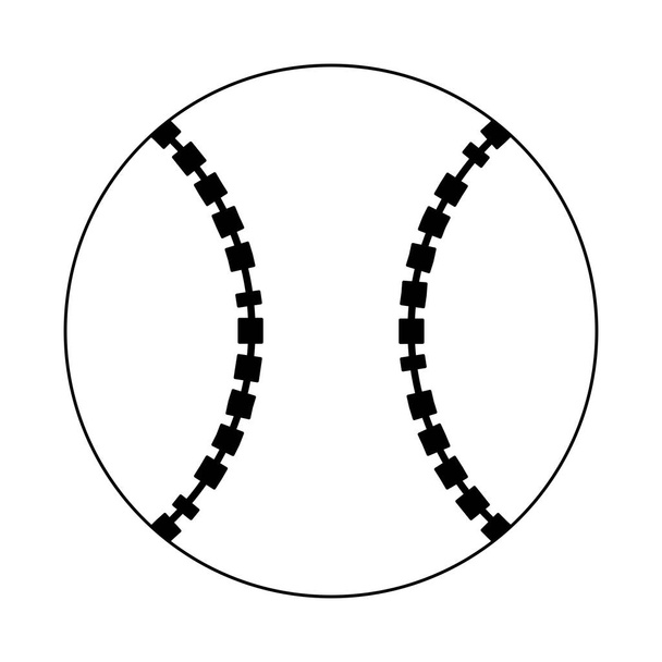 野球ボールのスポーツ シンボル黒と白 - ベクター画像