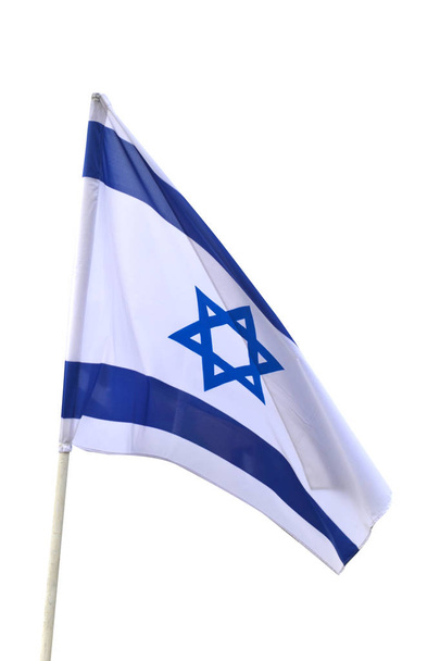 Vlag van Israël - geïsoleerd op witte achtergrond - Foto, afbeelding