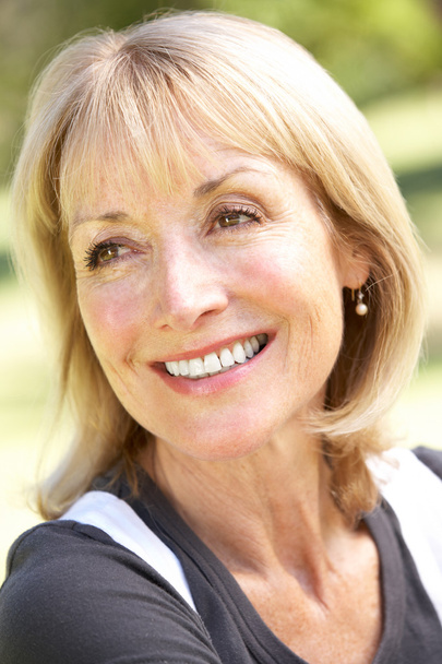 Outdoor Portrait Of Smiling Senior Woman - Valokuva, kuva