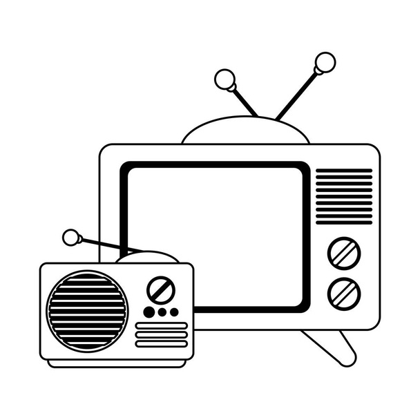 Vecchi cartoni animati televisivi e radio in bianco e nero
 - Vettoriali, immagini