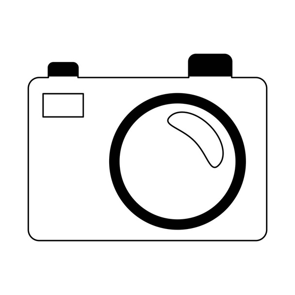 Vintage aparat fotograficzny symbol w czerni i bieli - Wektor, obraz
