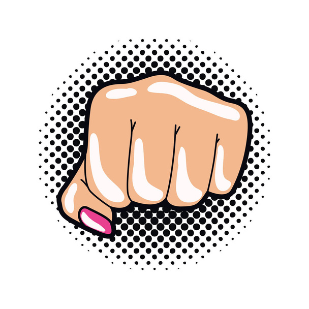 hand in sign power pop art - Vector, Image