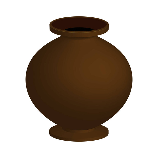 Clay pot geïsoleerd illustratie op witte achtergrond - Vector, afbeelding
