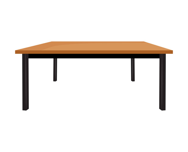 Puinen pöytä erillinen kuva valkoisella taustalla - Vektori, kuva