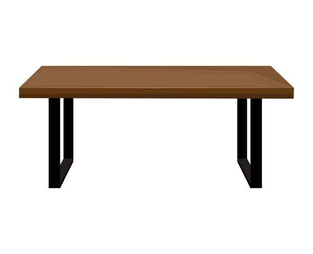 Drewniany stół odizolowany ilustracja na białym tle - Wektor, obraz