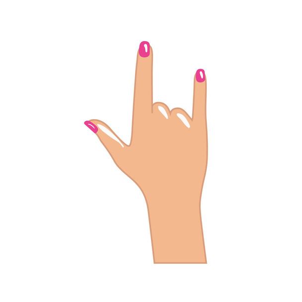 mano con signo rock pop art
 - Vector, imagen