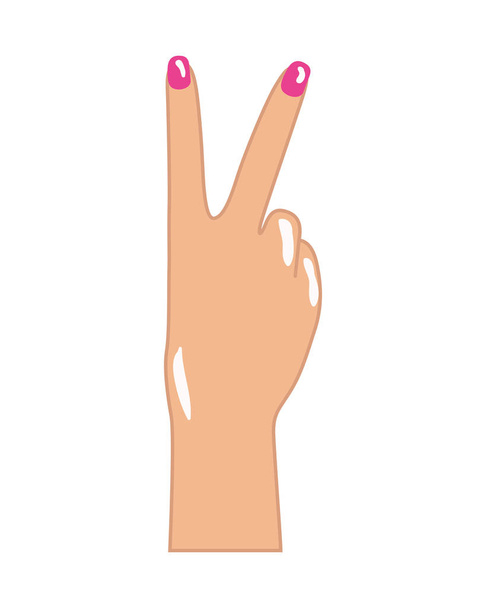 barış işareti ile el ve pop sanat aşk - Vektör, Görsel