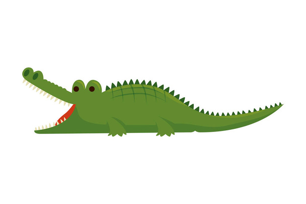 Krokodyl dzikich zwierząt ikona - Wektor, obraz