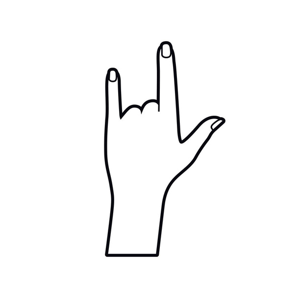 mano con signo rock pop art
 - Vector, imagen