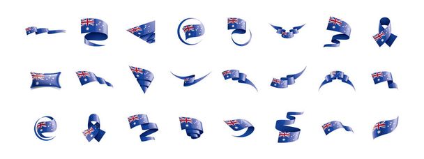 オーストラリアの国旗白い背景のベクトルイラスト. - ベクター画像
