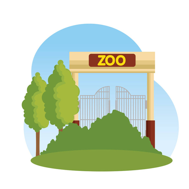 fachada de entrada del zoológico
 - Vector, imagen
