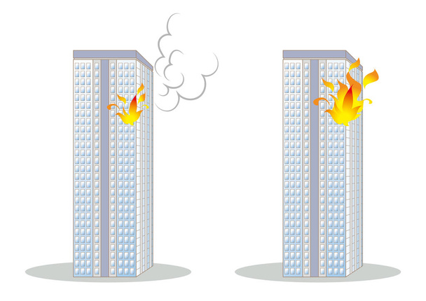 タワー ブロック火災のイメージ セット - ベクター画像