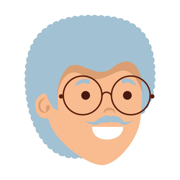 oude man hoofd karakter - Vector, afbeelding
