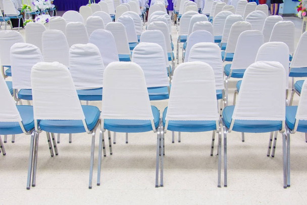empty row chairs in prepare seminar a meeting room, Select focus with shallow depth of field. - Photo, Image