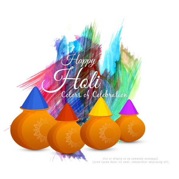 Абстрактний барвистий фестивальний фон Happy Holi
 - Вектор, зображення