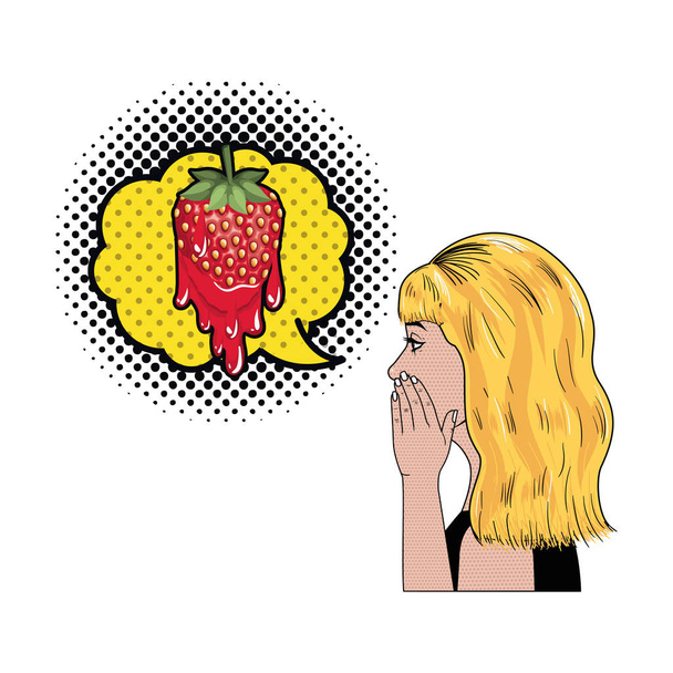 mujer diciendo un secreto con la burbuja del habla
 - Vector, Imagen