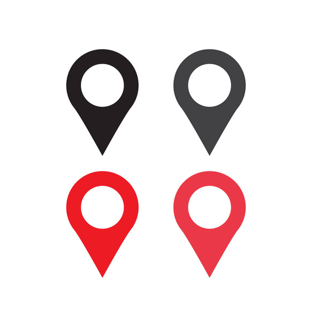 Red and black maps pin. Location map icon. Location pin. Pin icon vector. - Vector, Image