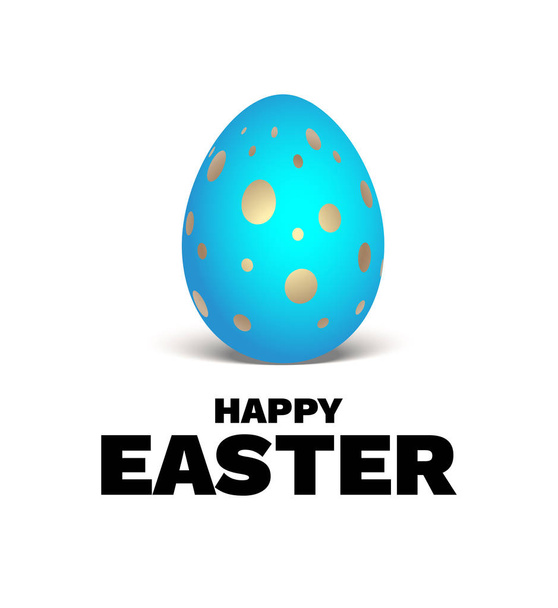 Happy Easter holiday card. Realistic colored Easter egg isolated. Festive vector illustration. - Vektor, Bild