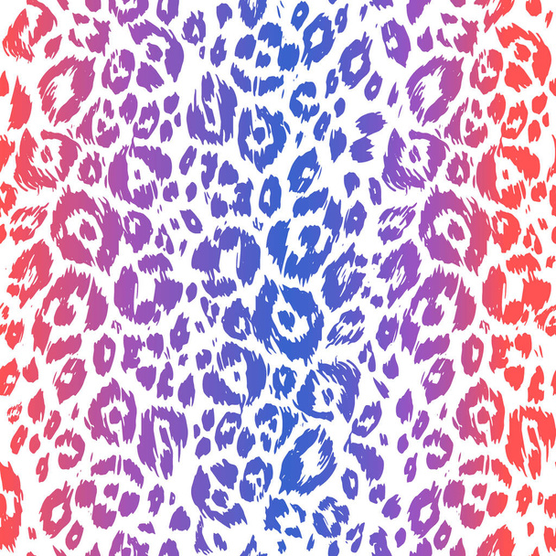 Textured animal skin trendy pattern. Violet and orange leopard background. Abstract seamless pattern. - Vector, Image
