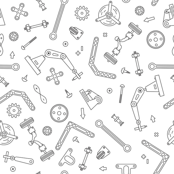 Seamless pattern with the details and gears for construction Robotics. Vector illustration - Vector, Image