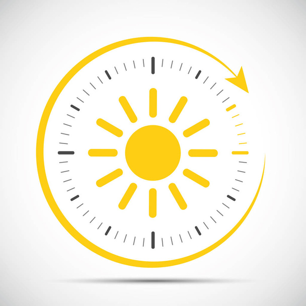 Переход на летнее время на солнце
 - Вектор,изображение