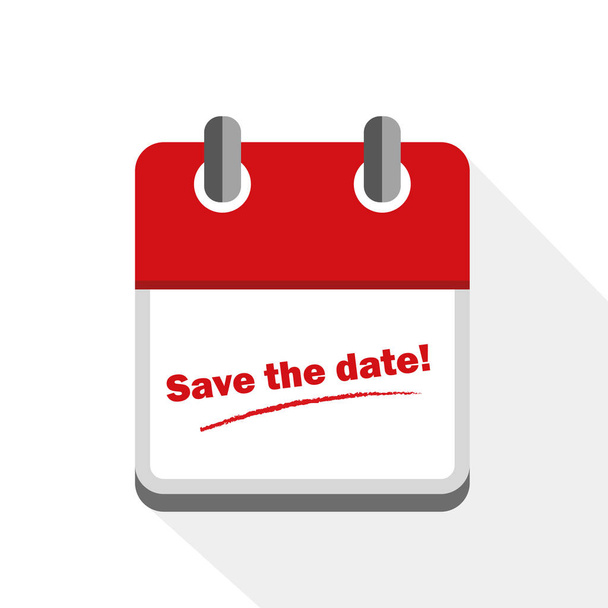 save the date red calendar icon - Vector, Image