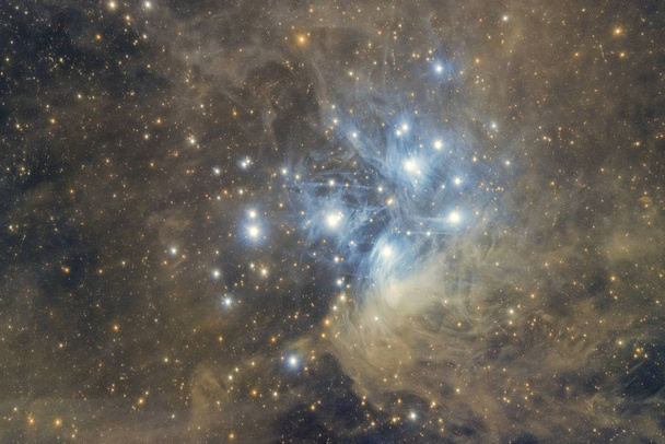 M45 Plejády bitové kopie s dalekohledem a vědecké Ccd kamery - Fotografie, Obrázek