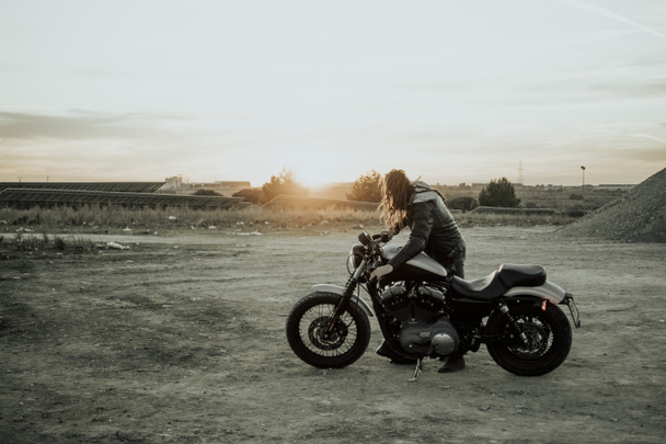 Man with motorcycles on the off road - Photo, Image