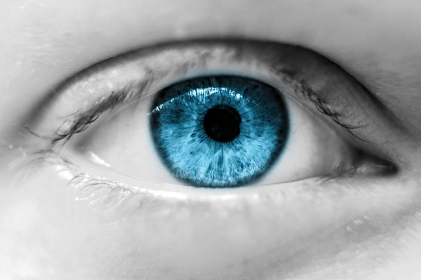 Makro menschliches blaues Auge - Foto, Bild