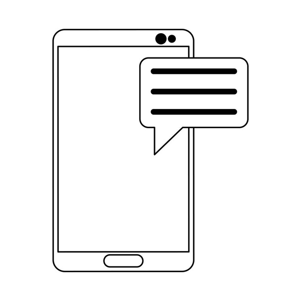 смартфон з бульбашкою балачок чорно-білий
 - Вектор, зображення
