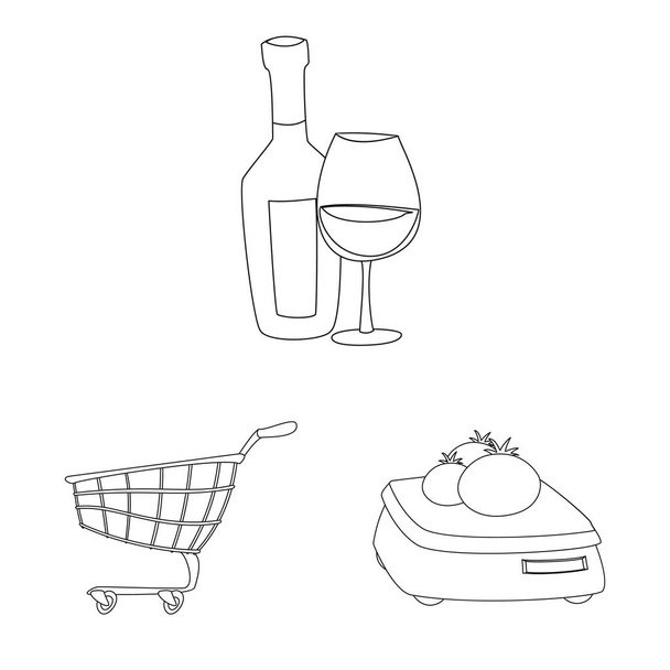 Vector design of food and drink symbol. Set of food and store stock vector illustration. - Vector, imagen