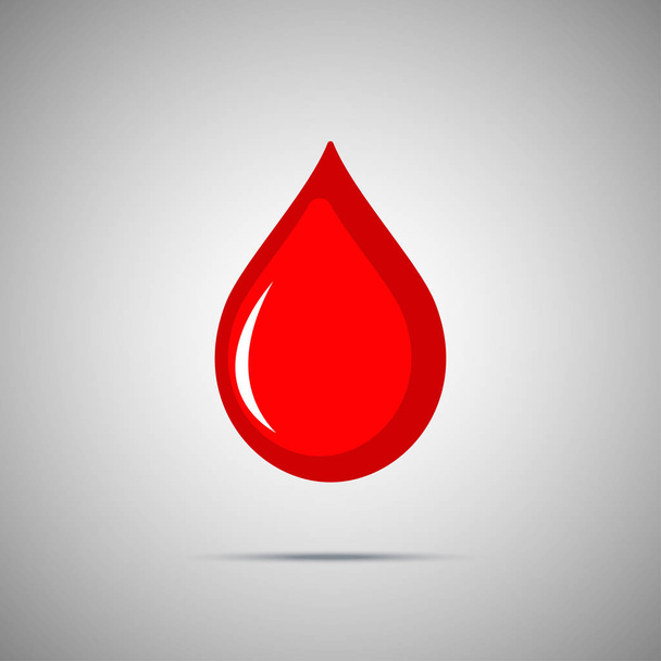Blood Vector Icon. Red flat drop symbol - Vektor, Bild