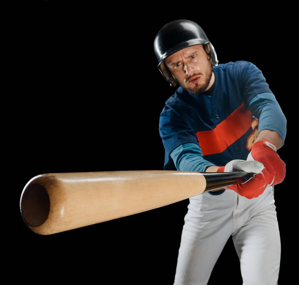 Powerful swing of a hitter - Фото, зображення