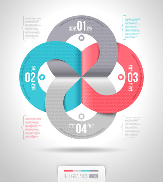 Abstract infographics template design with numbered paper elements - vector illustration - Vektor, obrázek