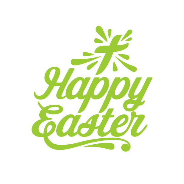 Happy easter. Lettering and graphic elements. Cross of Jesus Christ. - Vector, imagen