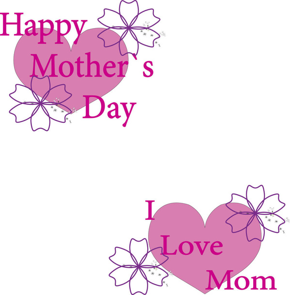 Boldog anyák napja. A szív a virág. fehér alapon. - Fotó, kép