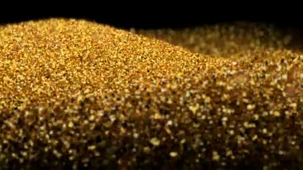 Parlak sallayarak hareketli akan dalgalanma altın altın glitter arka plan sorunsuz Vj döngü parçacıklar zemin - Video, Çekim